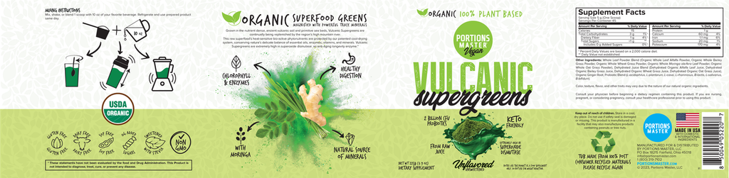 Portions Master Vulcanic Supergreens Unflavored