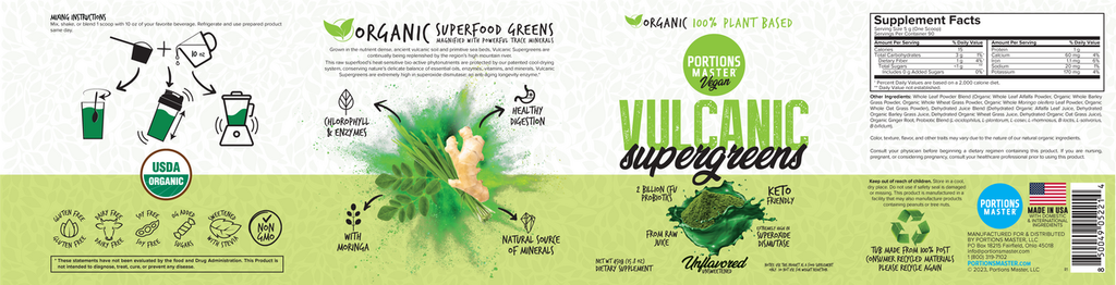 Portions Master Vulcanic Supergreens Unflavored